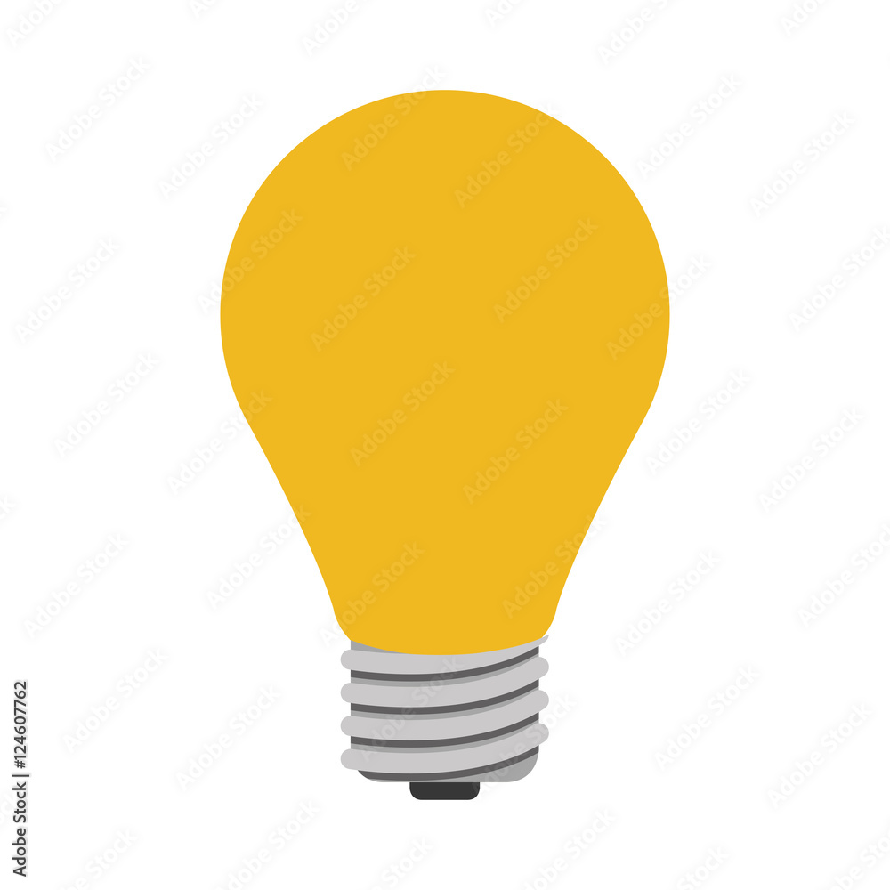 yellow bulb light icon over white background. vector illustration