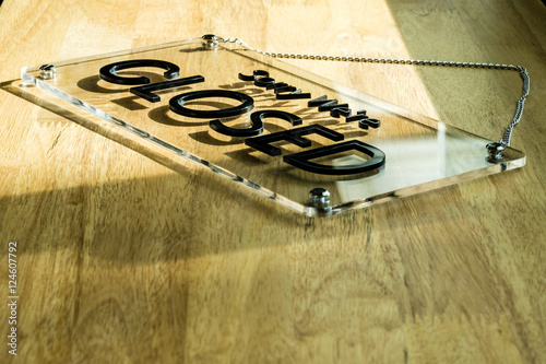 Acrylic sign with message 
