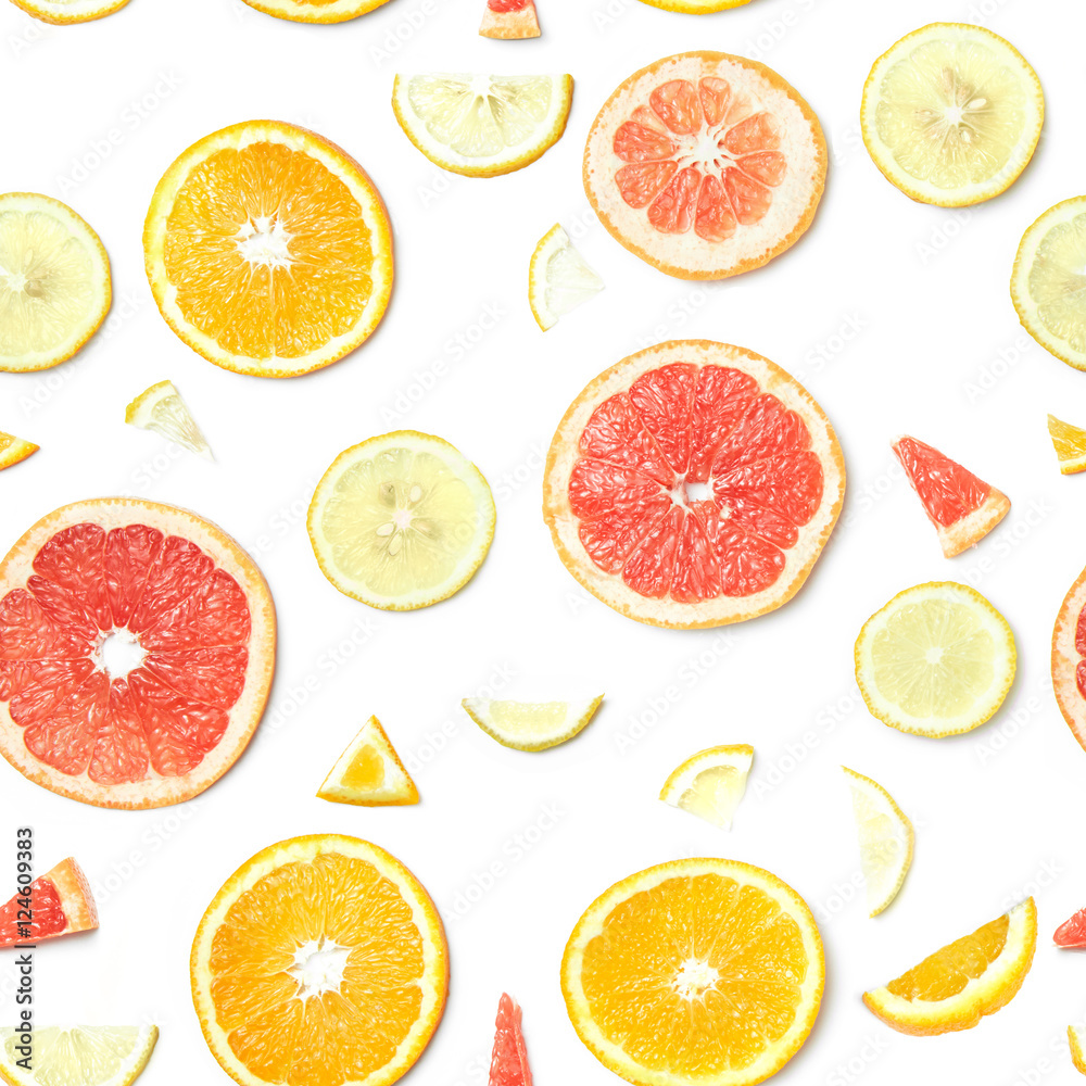 citrus slices isolated