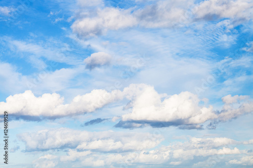 Photography white clouds in blue sky in september day