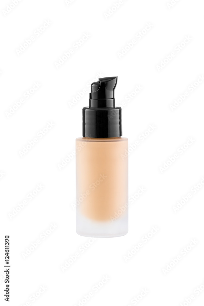 Foundation cosmetic glass tube with copy space, tone cream, mois