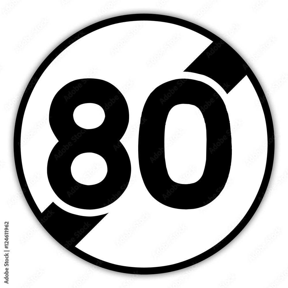 Panneau routier en France : fin de limite de vitesse à 80 km/h Panneau routier en France : fin de limite de vitesse à 80 km/h