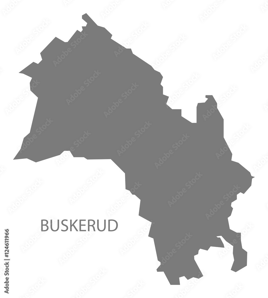 Buskerud Norway Map grey Buskerud Norway Map grey