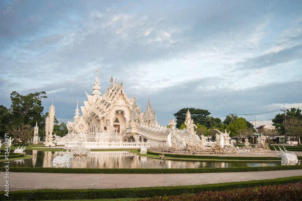 White temple at north thailand.