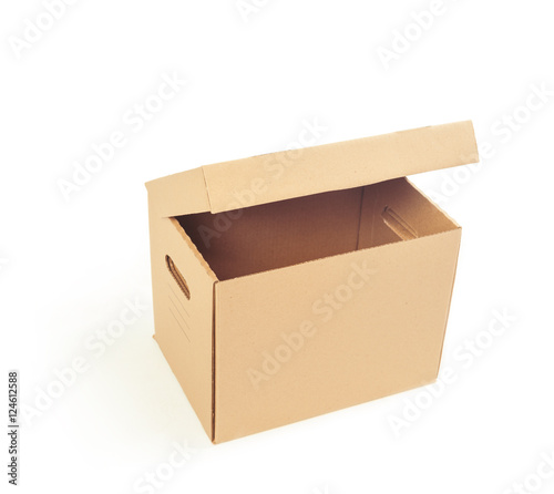 Cardboard boxes isolated over white background