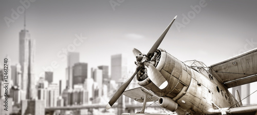 biplane against a skyline photo