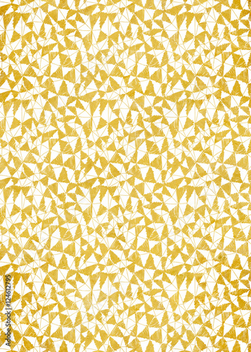 Gold foil decorative background with abstract geometric triangle pattern.