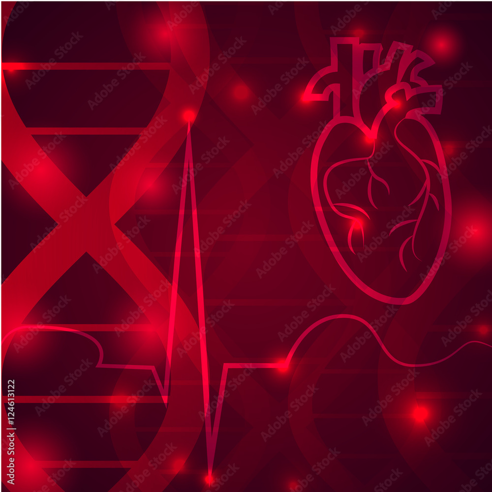 Heart pulse logo medical wallpaper,vector illustration.Heart logo and