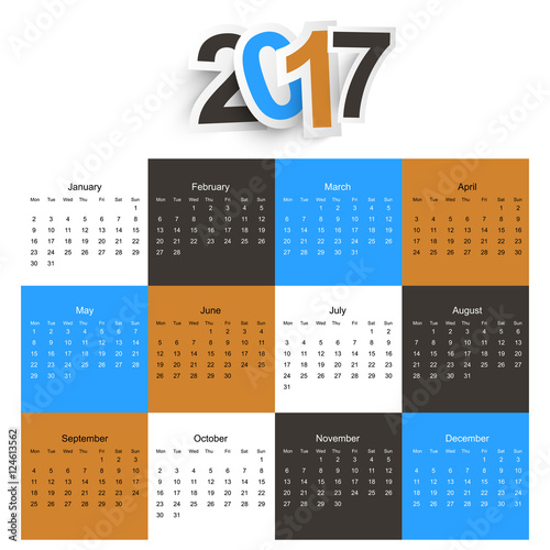 2017 Calendar background 