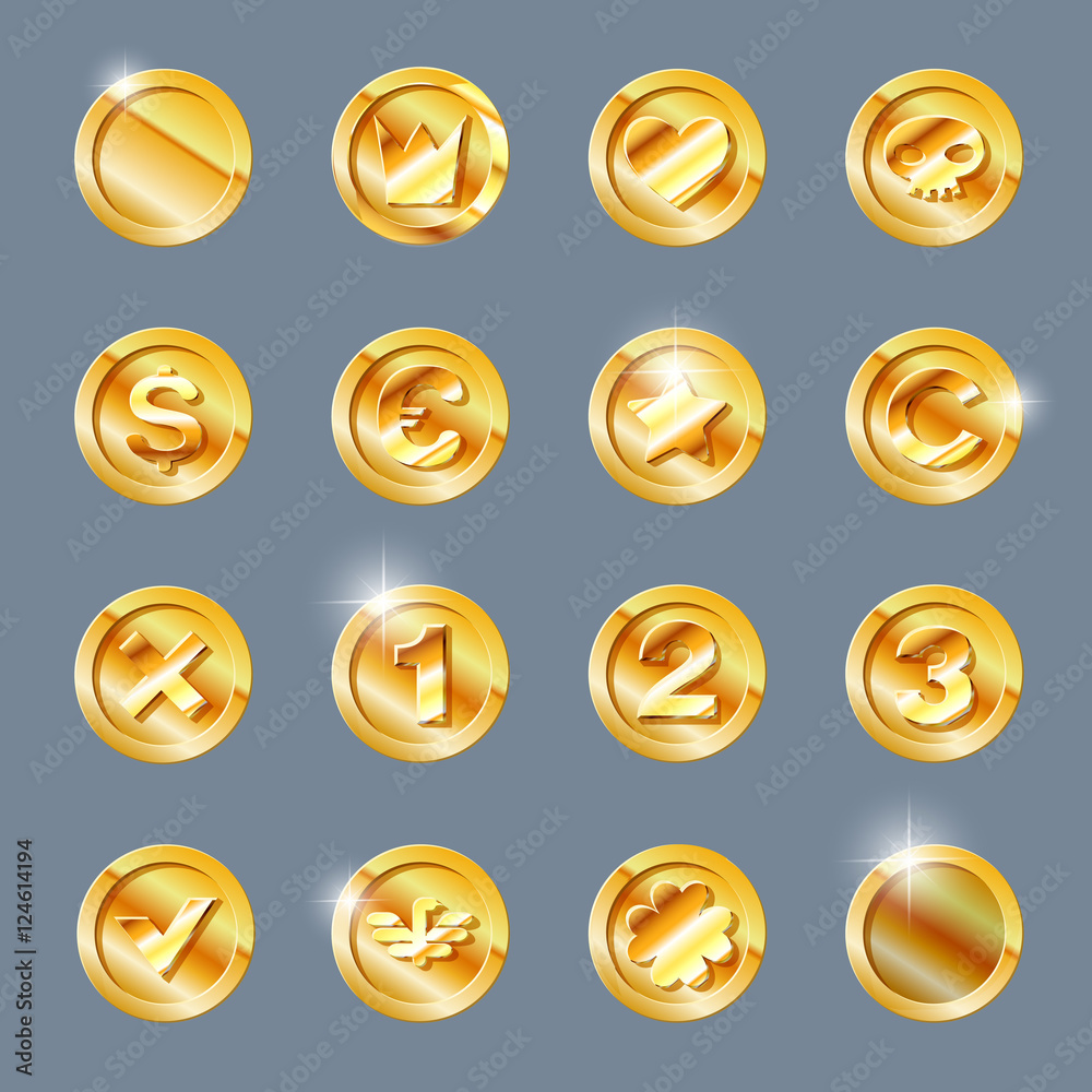 Gold coins set Gold coins set