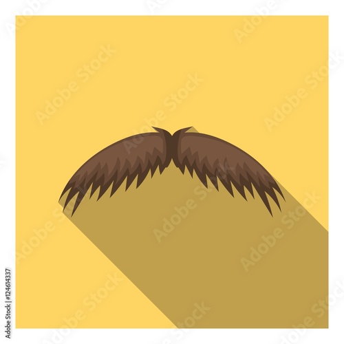 Man's mustache icon in flat style isolated on white background. Beard symbol stock vector illustration.