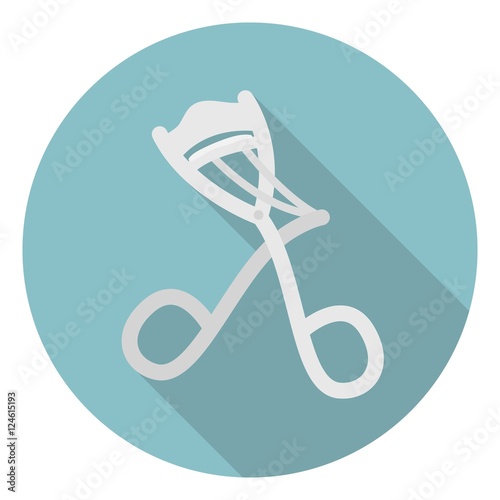 Eyelash curler icon in flat style isolated on white background. Hairdressery symbol stock vector illustration.