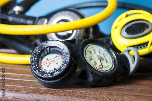 Diving sport.Diving equipment