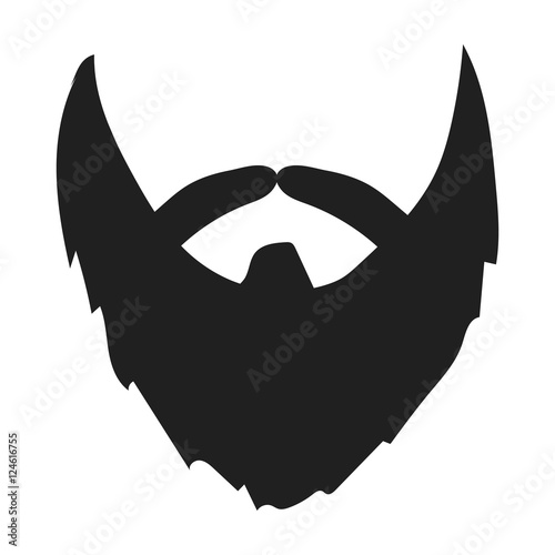 Man's beard icon in black style isolated on white background. Beard symbol stock vector illustration. photo