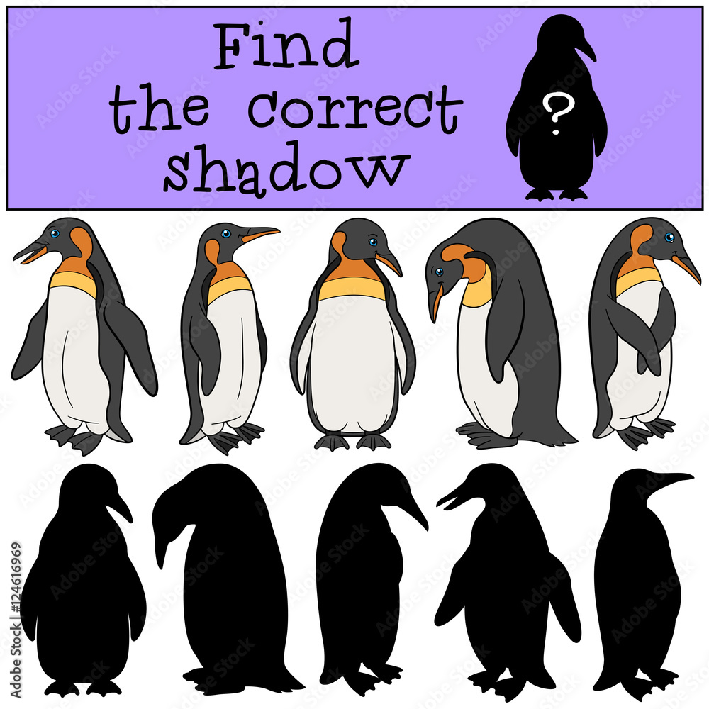 Obraz premium Educational game: Find the correct shadow.