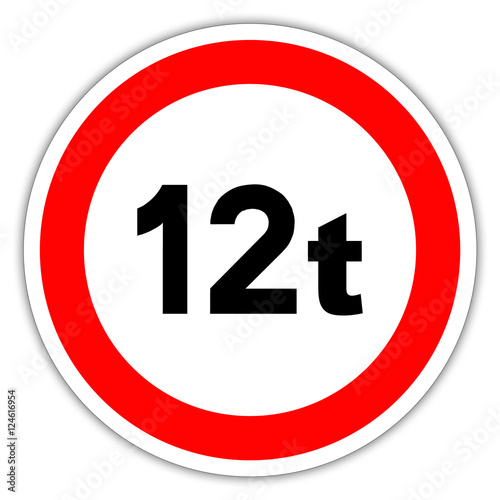 Free Download Panneau routier en France : accès interdit pour limitation de poids de 12t - GFXLoad