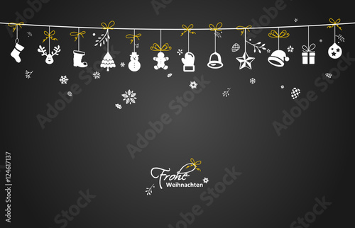 Weihnachtskarte Wäscheleine