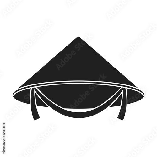 Conical hat icon in black style isolated on white background. Hats symbol stock vector illustration.