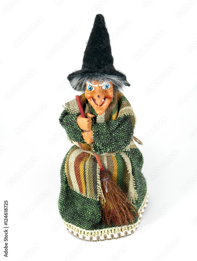 Fototapeta premium Isolated Witch Doll on White Background.