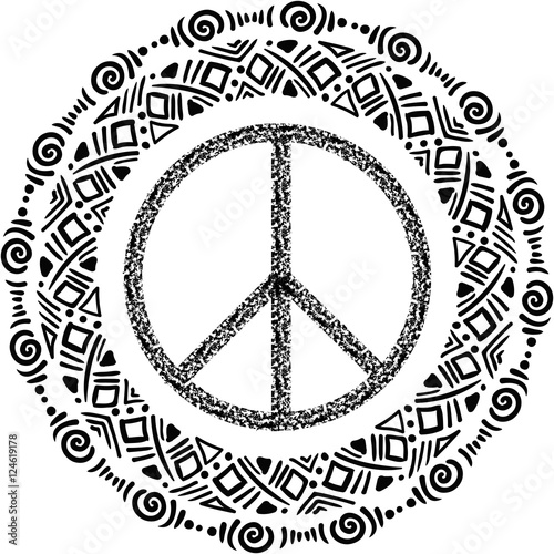 peace symbol, drawn by hand