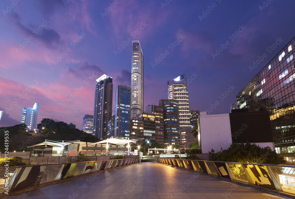 midtown of Hong Kong ciity at dusk