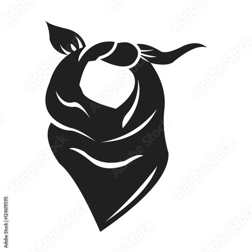 Cowboy scarf icon in black style isolated on white background. Wlid west symbol stock vector illustration.