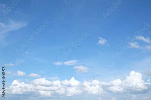 blue sky with cloud, in a row cloud beautiful