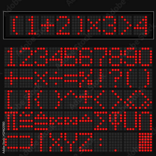 Wallpaper Mural Red digital led display of math symbol Torontodigital.ca