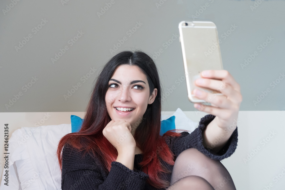 Girl with tablet or smartphone