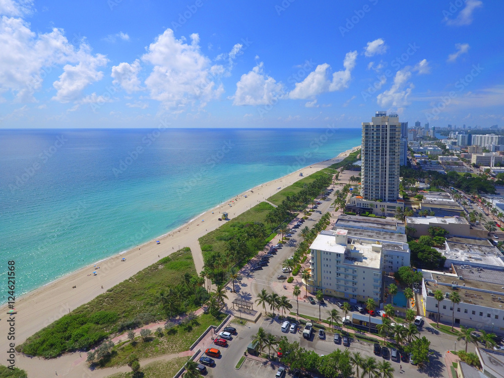 Aerial image Miami Beach coastal scene