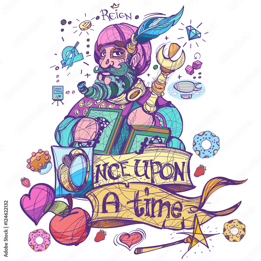 Obraz premium King of clubs in pastel Goth style.