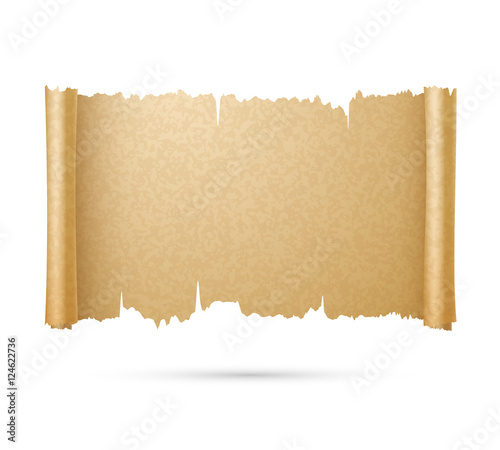 Old ancient papyrus, parchment scroll vector illustration
