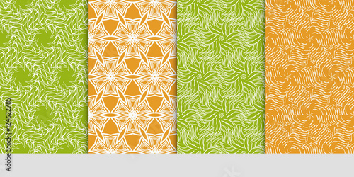 Seamless floral patterns set. Vector illustration. Texture for design wallpaper, pattern. ethnic ornament