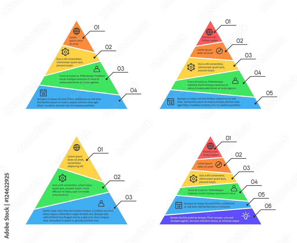 Pyramide Iddsi Vecteur Stock Pyramid, layers chart infographic vector elements with ...