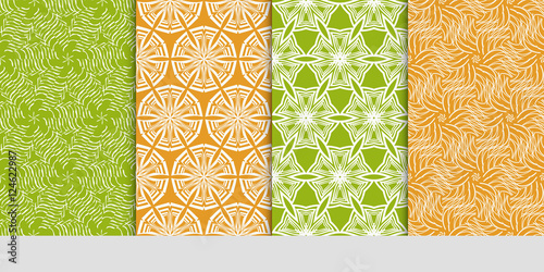 Seamless floral patterns set. Vector illustration. Texture for design wallpaper, pattern. ethnic ornament