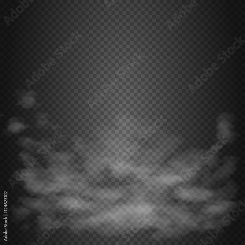 Vector smoke, mist, smog isolated on checkered background