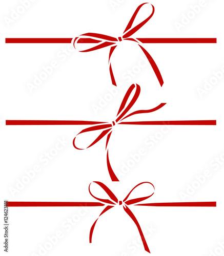 Red bows. Vector bow silhouette isolated on white