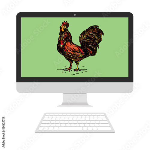 Cock on screen