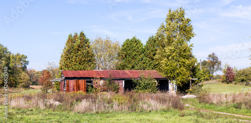  An old wooden barn. photo