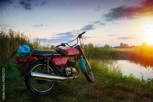 very old motorcycle traveler