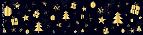 Bannière Noël. Fond nuit 