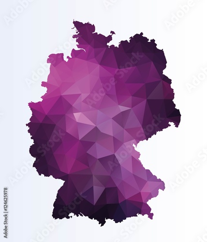 Obraz na plátně Polygonal map of Germany