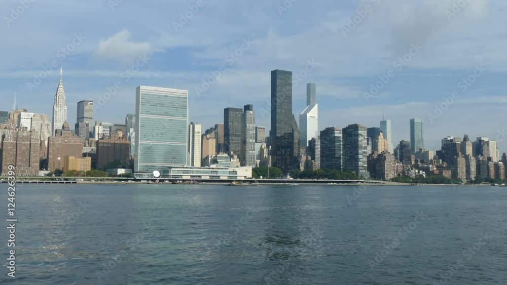 Skyscrapers, Buildings and Towers at East River, Manhattan Skyline, New York City Waterfront Skyscrapers, Buildings and Towers at East River, Manhattan Skyline, New York City Waterfront