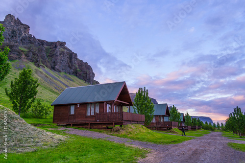 Cabins by the hills in Iceland