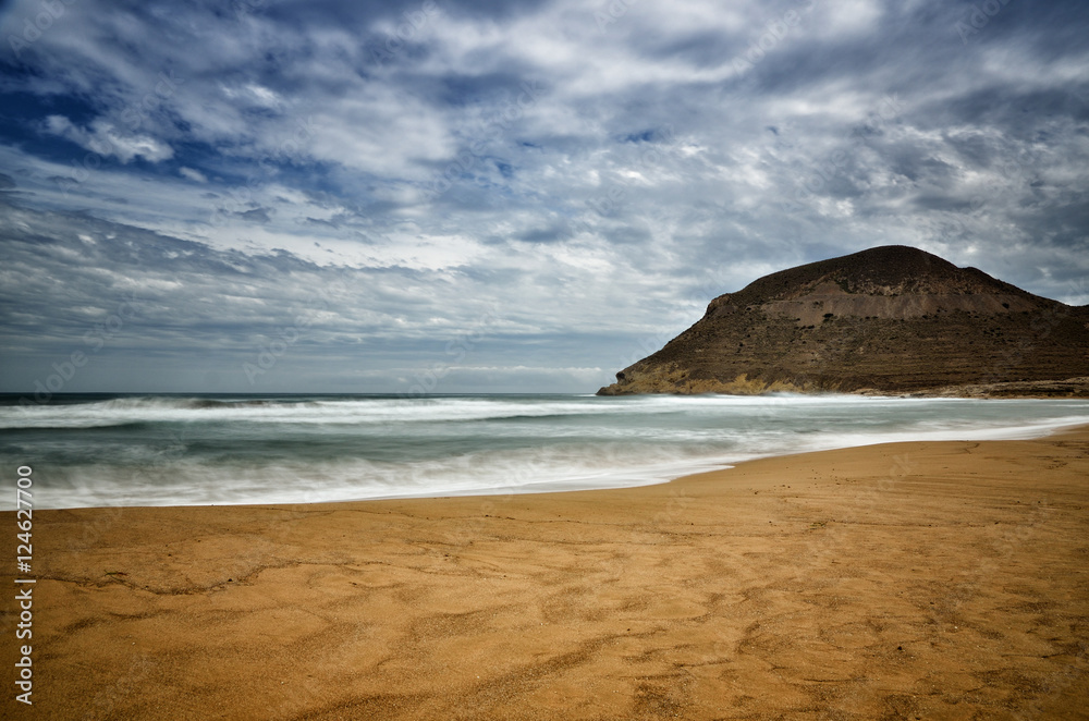 Sea and beach, long exposure shot Sea and beach, long exposure shot