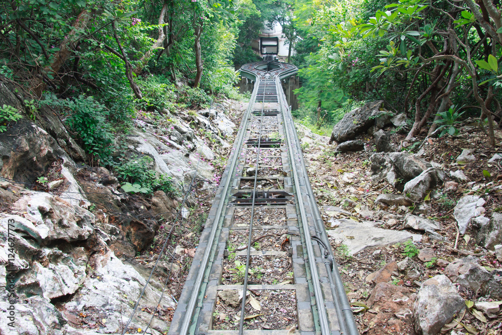 Fototapeta premium The railways on Mountain in Thailand