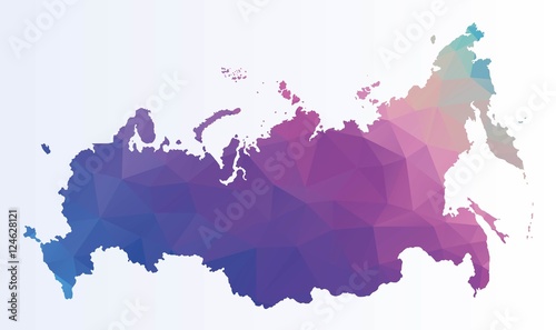 Fotografie, Obraz Poygonal map of Russia