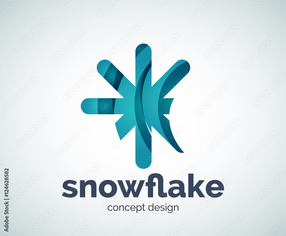 Vector Christmas snowflake logo template Vector Christmas snowflake logo template