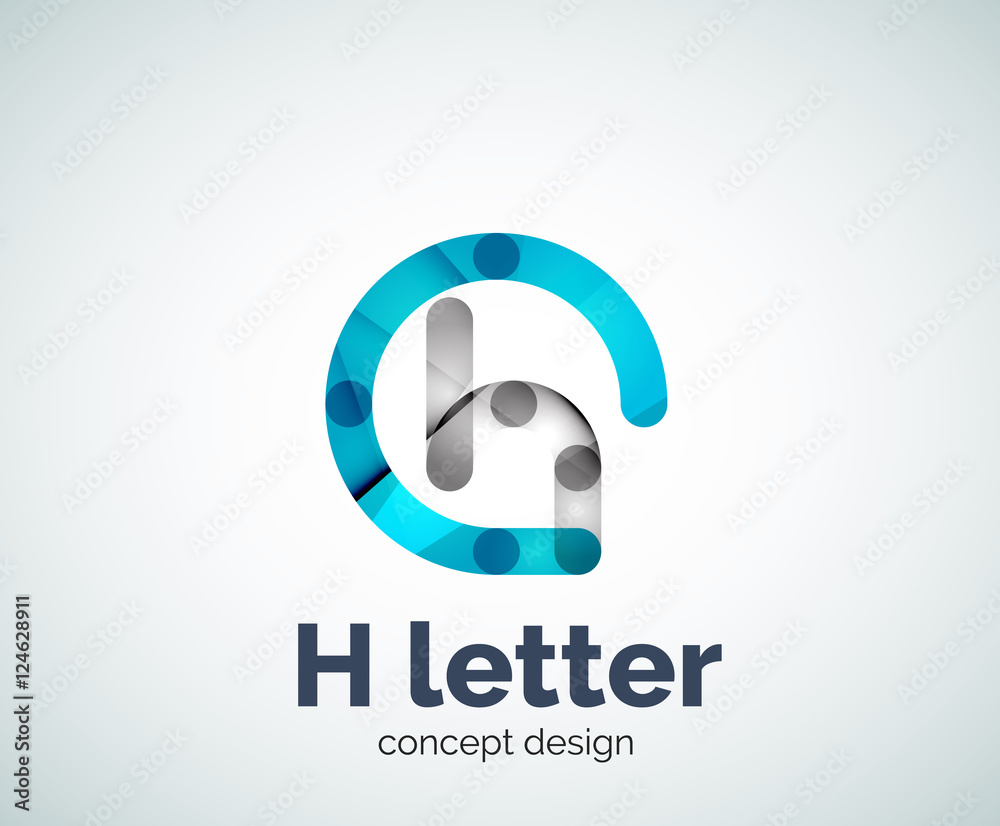 Abstract H geometric letter logo template