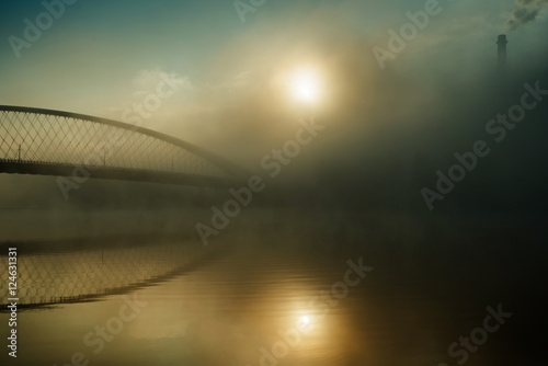 bridge over the calm river